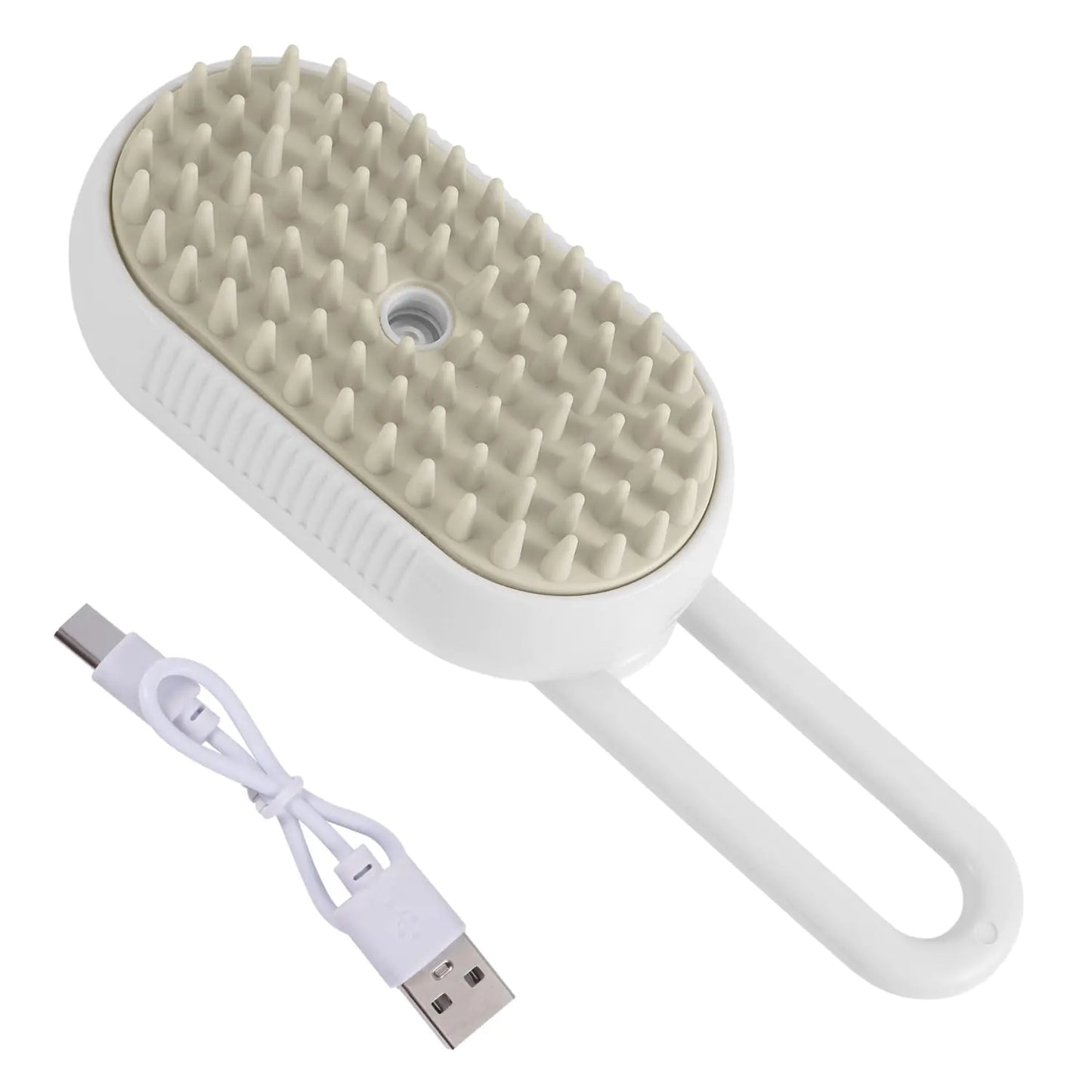 Cloud Cat Brush 3-in-1 Self-Cleaning Cat Brush Steam Pet Brush with 360° Rotating Arm Cat Hair Steamy Brush Dog Steam Brush for Shedding Best Steam Brush for Pet Cat Dog (White)