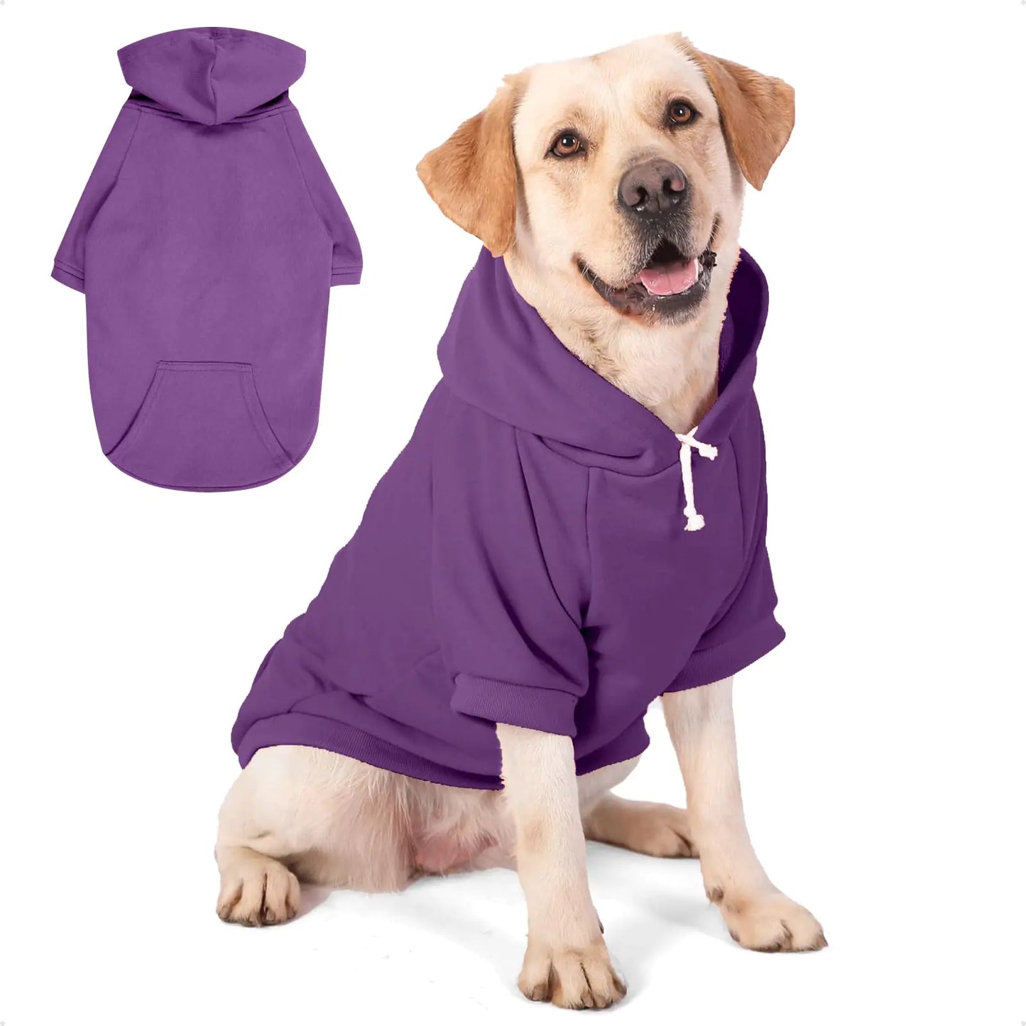 PETWIT Dog Hoodies for Medium Large Dog Dog Clothes Sweatshirts with Hood and Pockets for Dogs(5XLPurple)