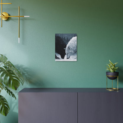 Twin Wolves Snow Scene Rustic Wall Decor