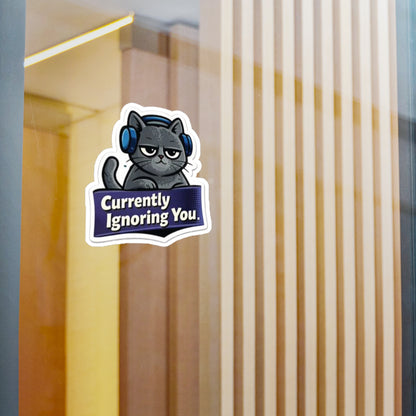 Grumpy Cat 'Currently Ignoring You' Vinyl Sticker — Kiss-Cut Decal