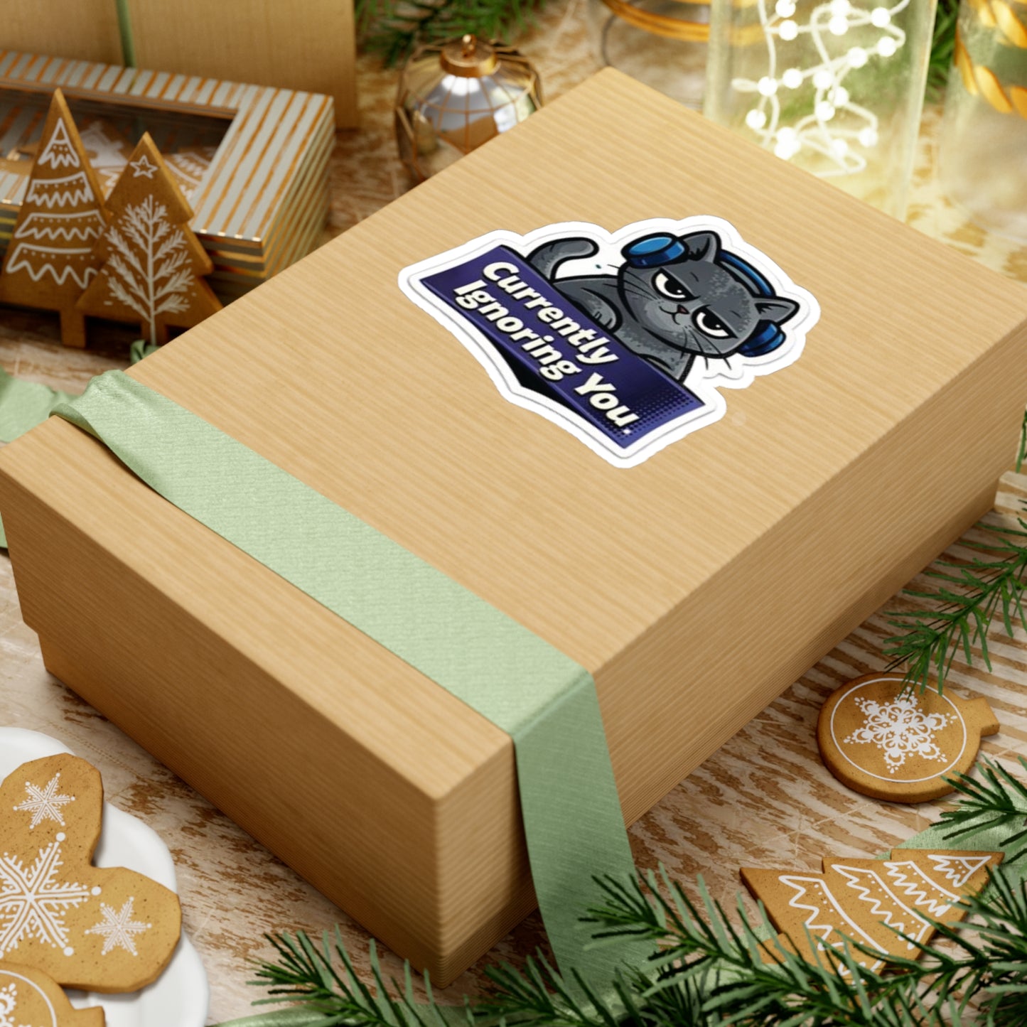 Grumpy Cat 'Currently Ignoring You' Vinyl Sticker — Kiss-Cut Decal