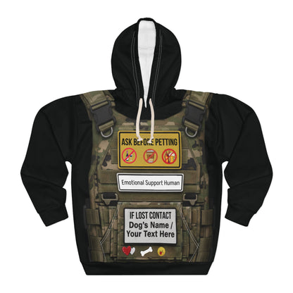 Humorous "Emotional Support Human Vest" Hoodie — Pet Is In control.