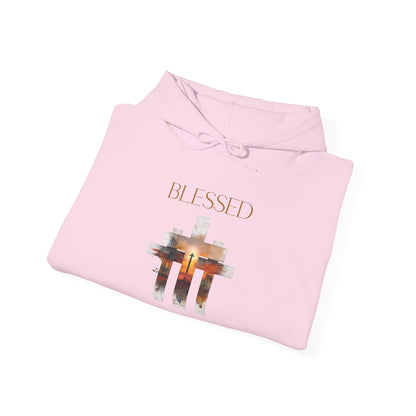 Blessed Cross Hoodie - Christian Faith Pullover for Men & Women
