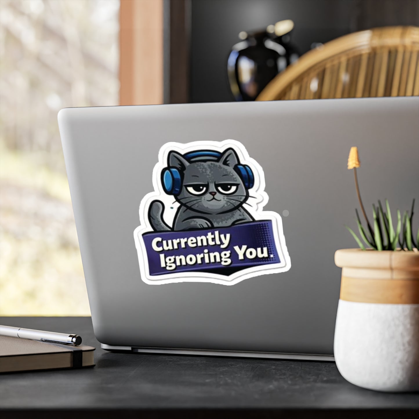 Grumpy Cat 'Currently Ignoring You' Vinyl Sticker — Kiss-Cut Decal