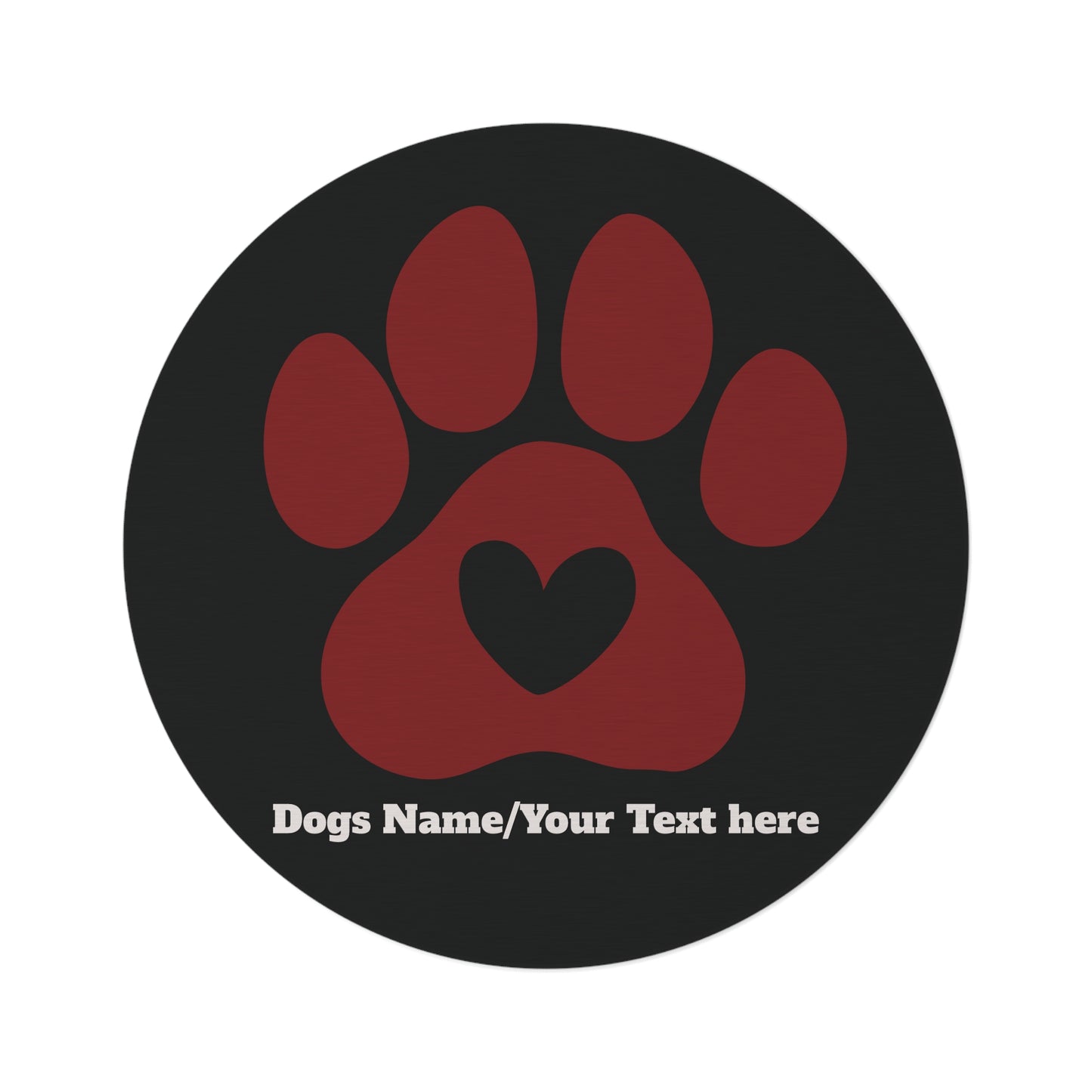 Personalized Dog Paw Print Floor Mat (Custom Name)
