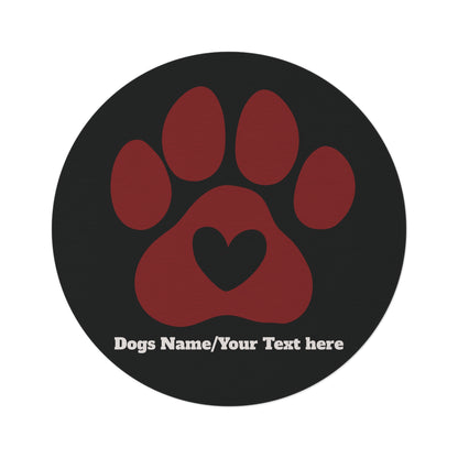 Personalized Dog Paw Print Floor Mat (Custom Name)