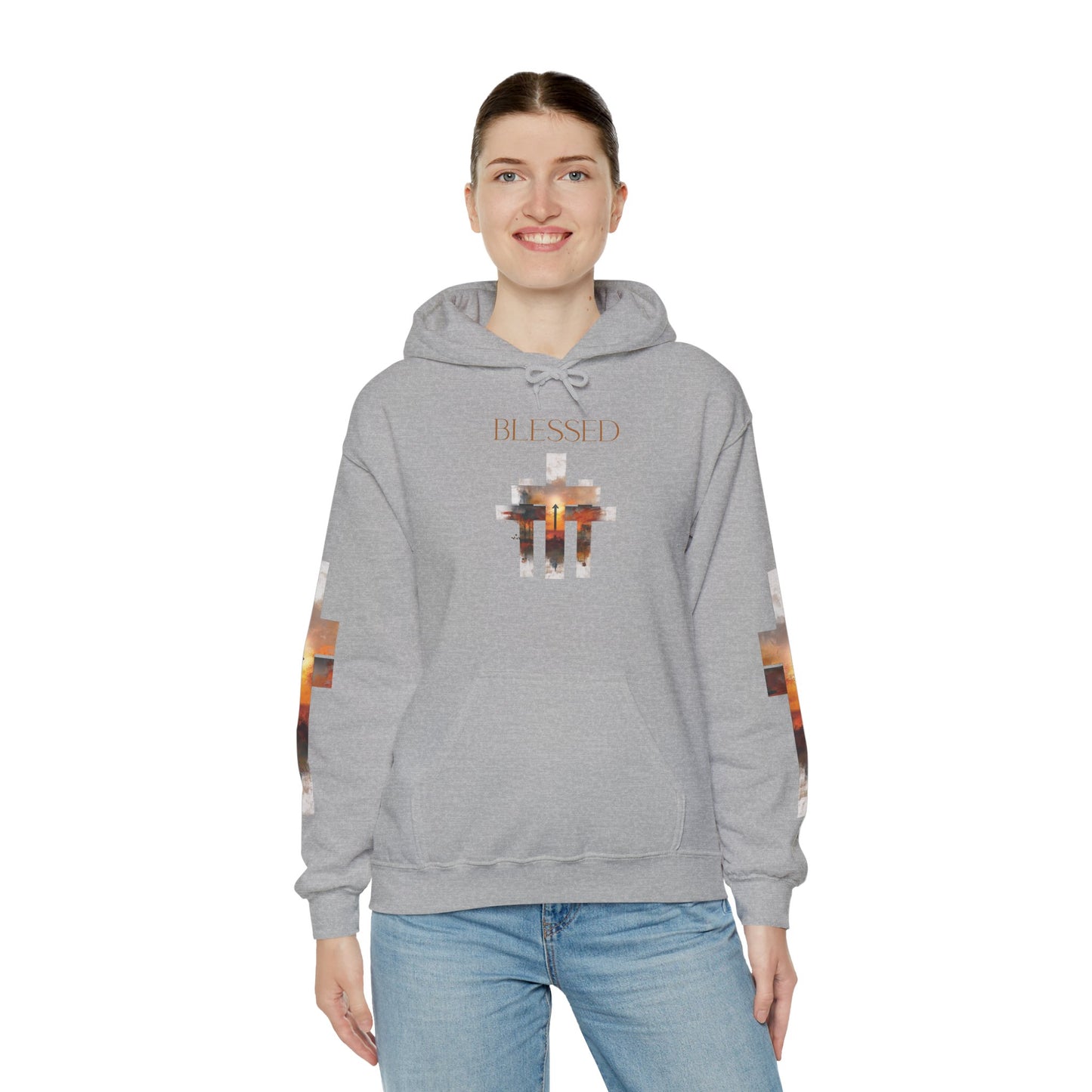 Blessed Cross Hoodie - Christian Faith Pullover for Men & Women