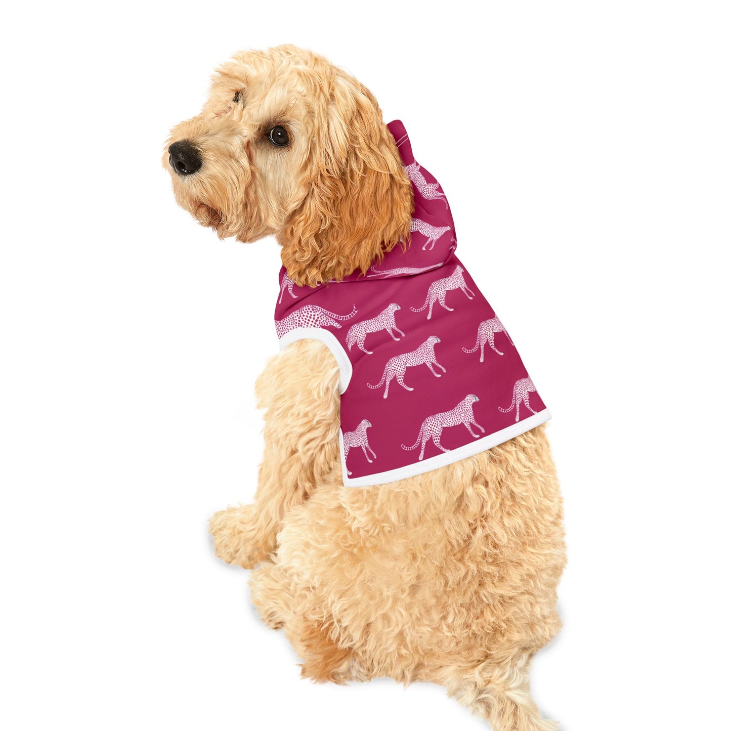 Pink Cheetah Pet Hoodie — Cozy Patterned Dog & Cat Hoodie