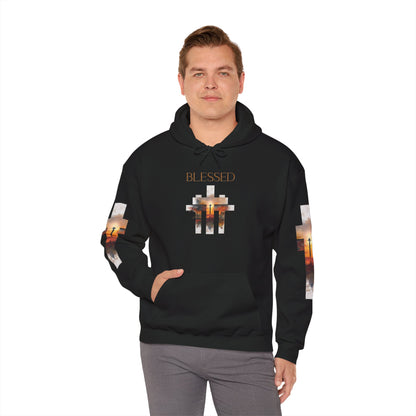 Blessed Cross Hoodie - Christian Faith Pullover for Men & Women