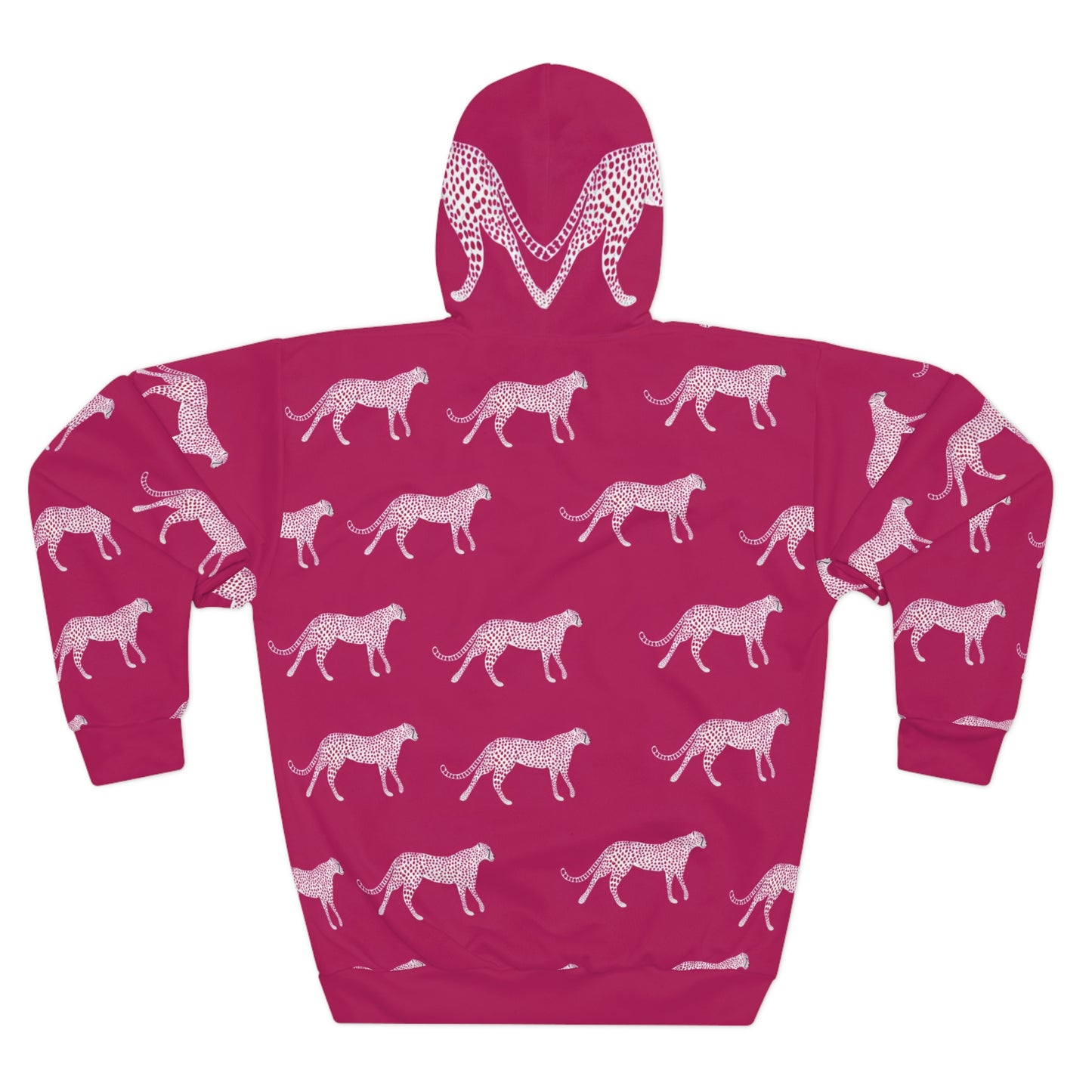 Cheetah Print Hoodie — Pink All-Over-Print Pullover
