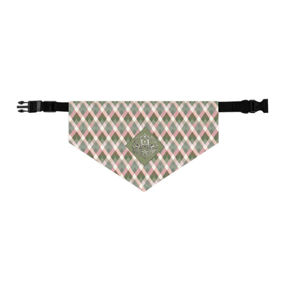 Plaid Pet Bandana Collar — Green & Pink Cozy Plaid Dog Bandana