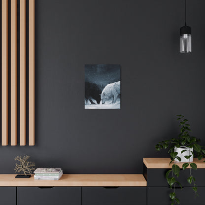 Twin Wolves Snow Scene Rustic Wall Decor