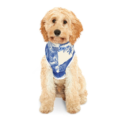 Blue Delft Dachshund Pet Hoodie — Vintage Tile Print Dog Hoodie