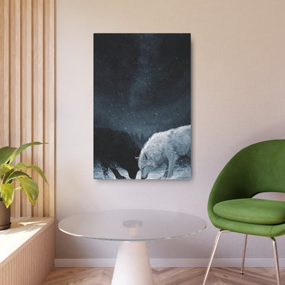 Twin Wolves Snow Scene Rustic Wall Decor