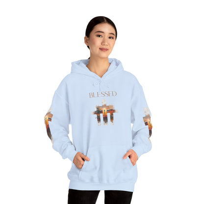 Blessed Cross Hoodie - Christian Faith Pullover for Men & Women