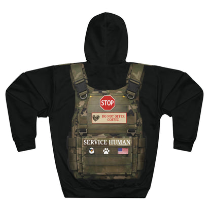 Humorous "Emotional Support Human Vest" Hoodie — Pet Is In control.