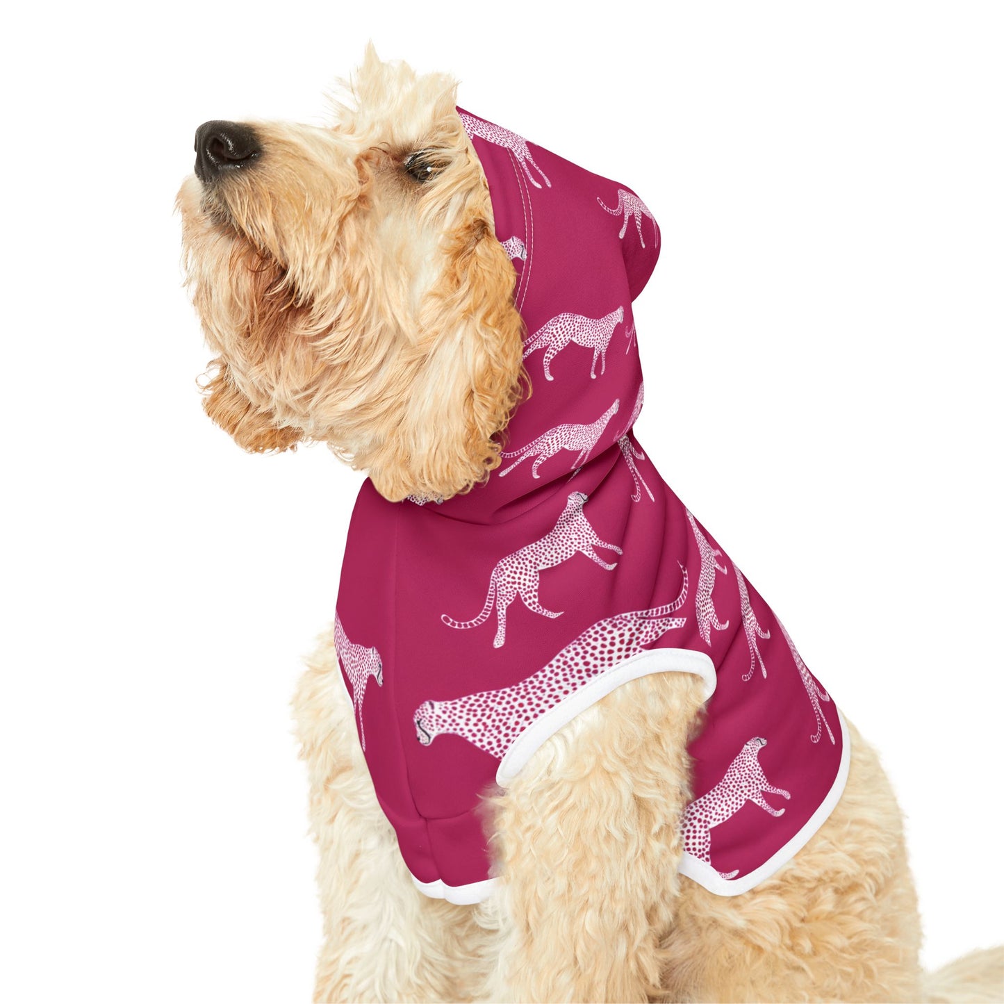 Pink Cheetah Pet Hoodie — Cozy Patterned Dog & Cat Hoodie