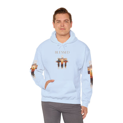 Blessed Cross Hoodie - Christian Faith Pullover for Men & Women