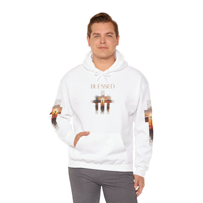Blessed Cross Hoodie - Christian Faith Pullover for Men & Women