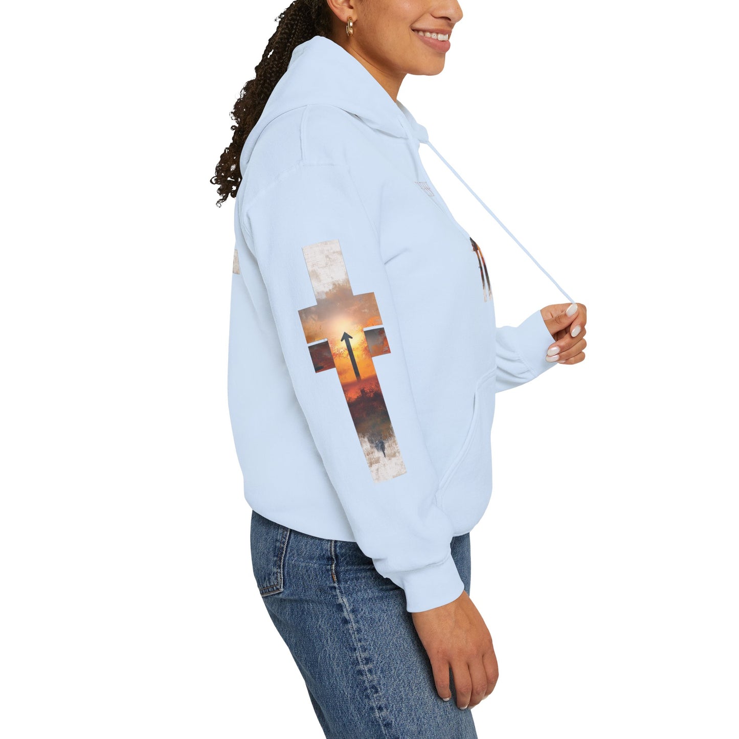 Blessed Cross Hoodie - Christian Faith Pullover for Men & Women