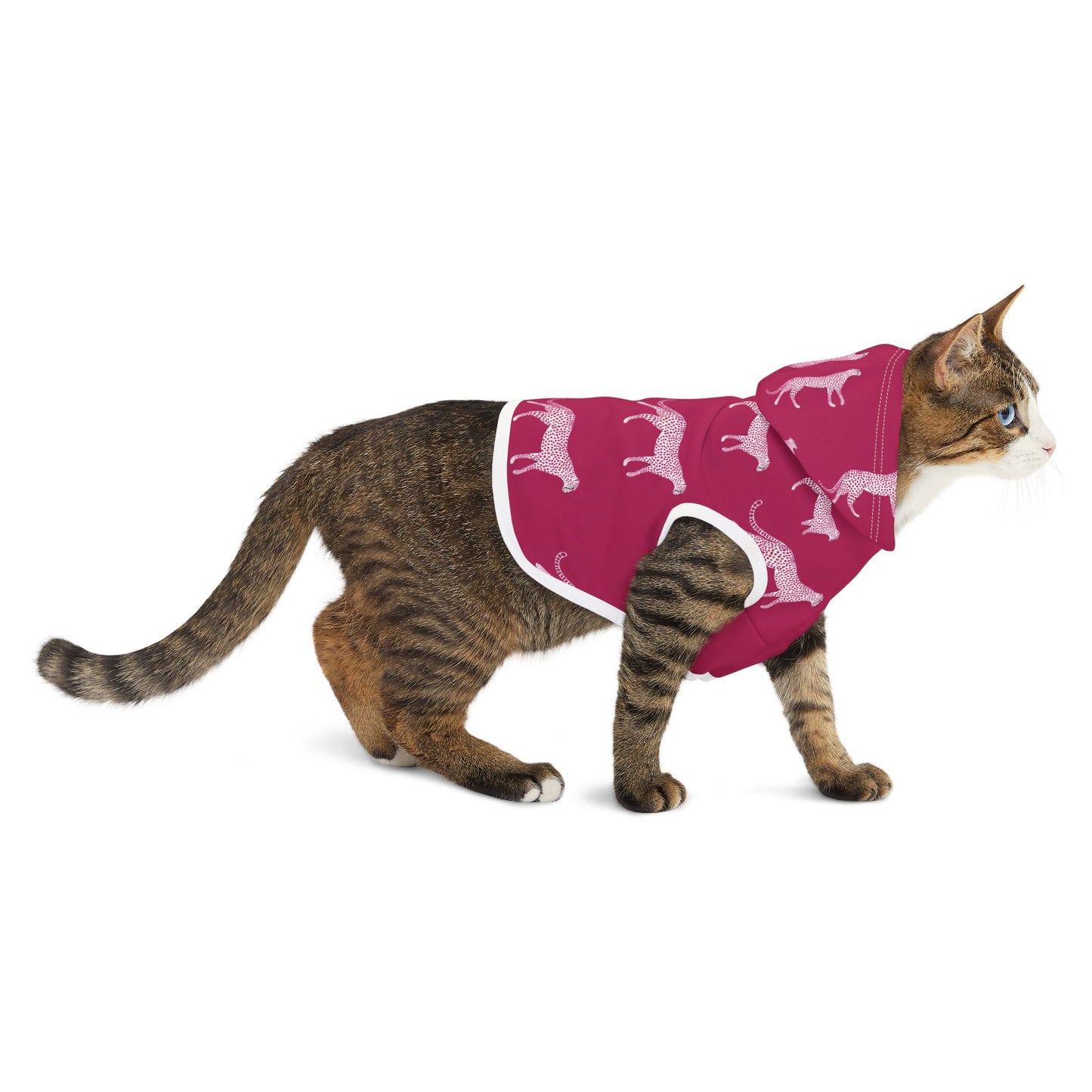 Pink Cheetah Pet Hoodie — Cozy Patterned Dog & Cat Hoodie