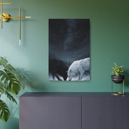 Twin Wolves Snow Scene Rustic Wall Decor