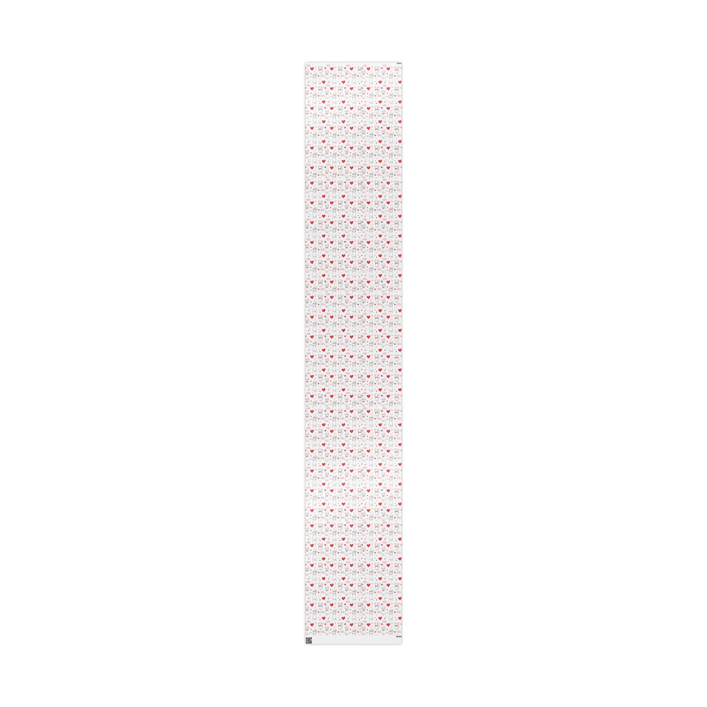 Valentine Cat & Hearts Wrapping Paper Roll — Cute Gift Wrap for Valentine's Day