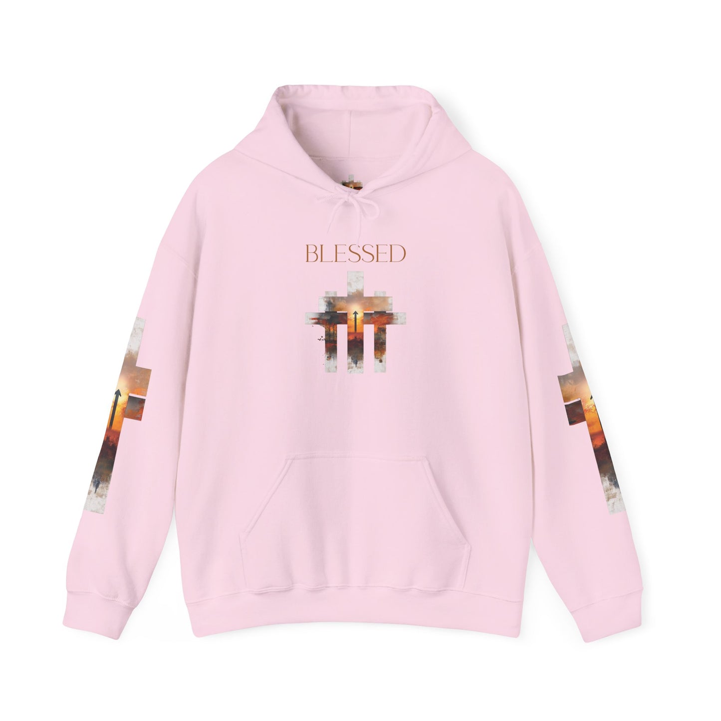 Blessed Cross Hoodie - Christian Faith Pullover for Men & Women