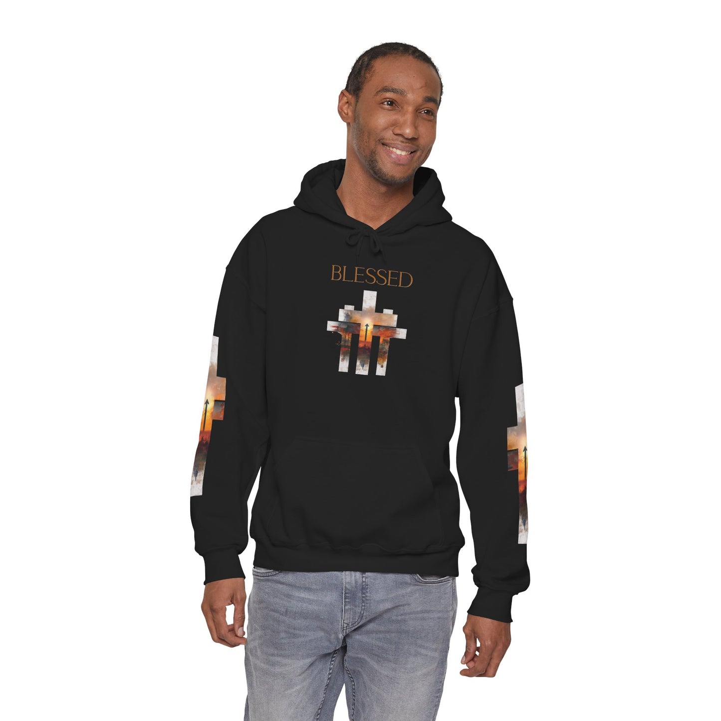 Blessed Cross Hoodie - Christian Faith Pullover for Men & Women