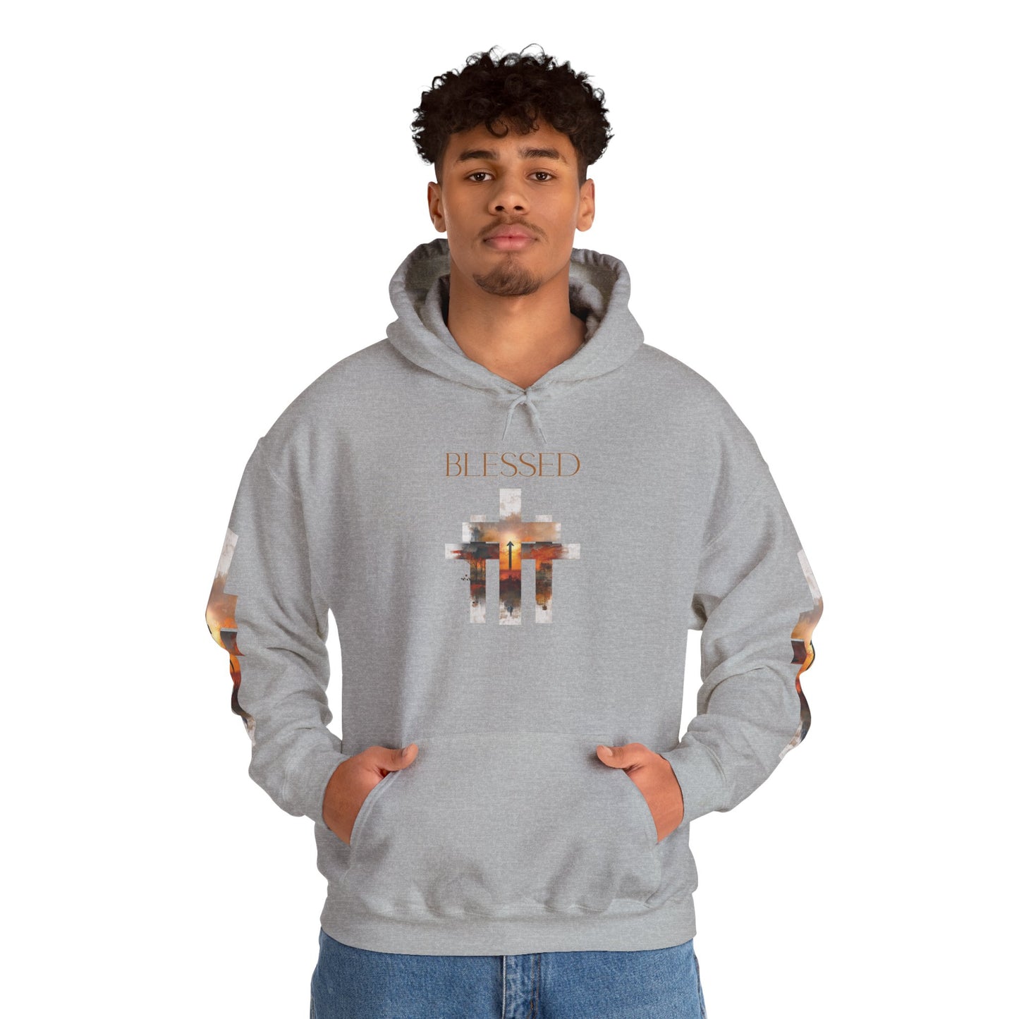Blessed Cross Hoodie - Christian Faith Pullover for Men & Women