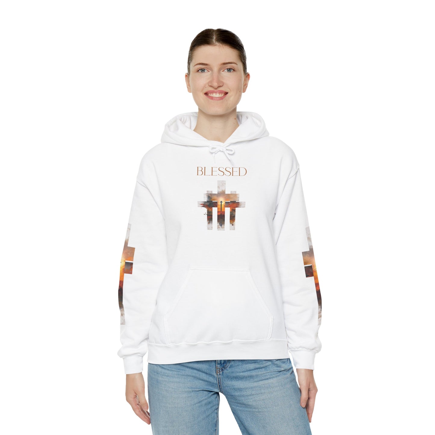 Blessed Cross Hoodie - Christian Faith Pullover for Men & Women
