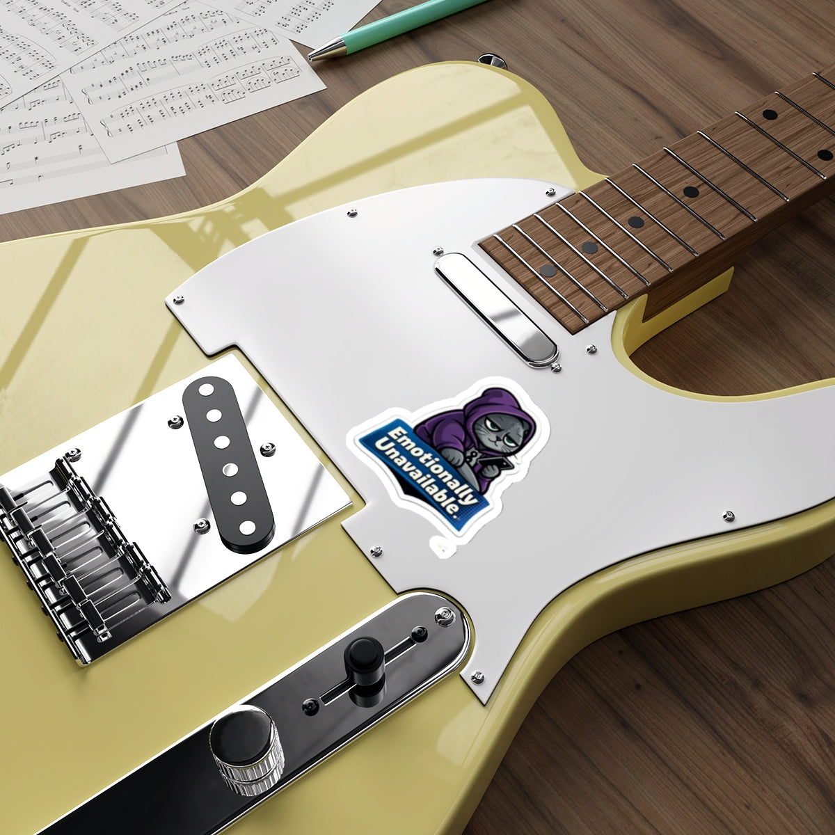 Emotionally Unavailable Cat Sticker — Die-Cut Vinyl Sticker