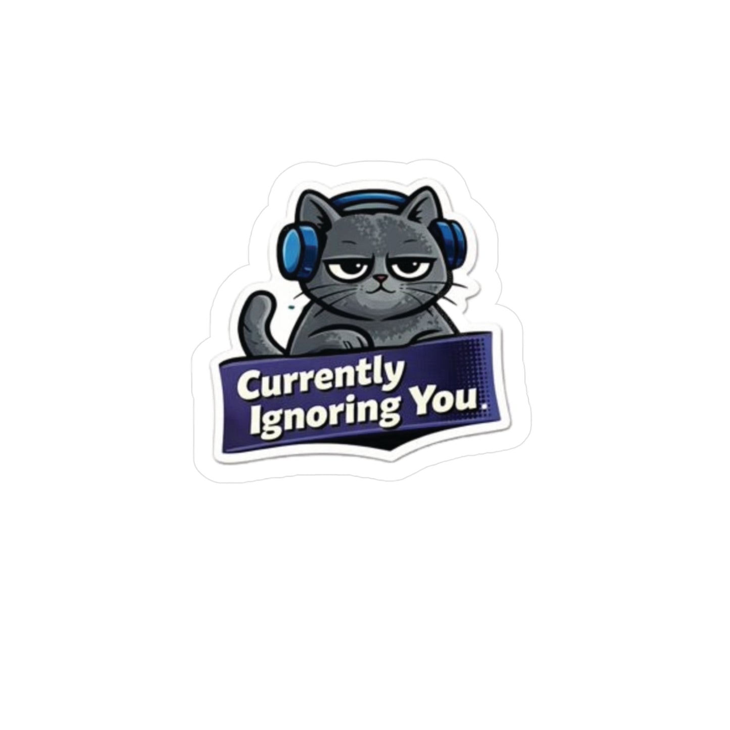 Grumpy Cat 'Currently Ignoring You' Vinyl Sticker — Kiss-Cut Decal