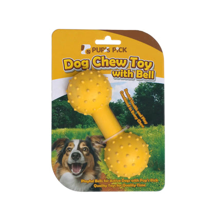 Pups Pick Dog Chew Toy with Bell - Squeaky Chew Toys for Aggressive Chewers Natural Rubber Puppy Chew Toys for Teething Medium and Small Breeds Indestructible Dog Toy Teething Toys for Puppies