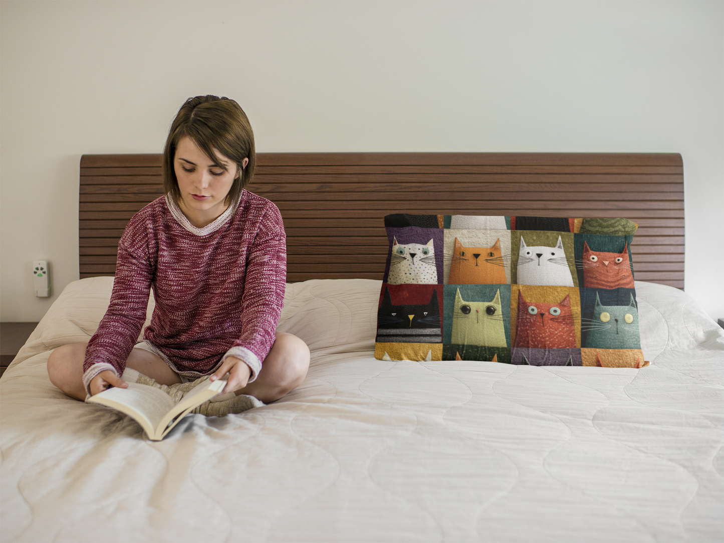 Whimsical Decorative Pillowcase for Cat Lovers