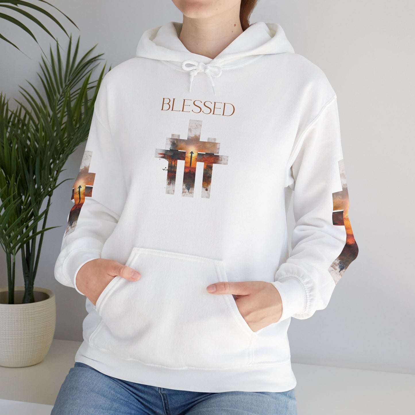 Blessed Cross Hoodie - Christian Faith Pullover for Men & Women