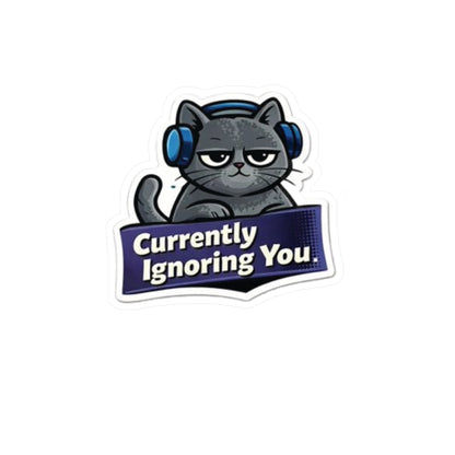 Grumpy Cat 'Currently Ignoring You' Vinyl Sticker — Kiss-Cut Decal