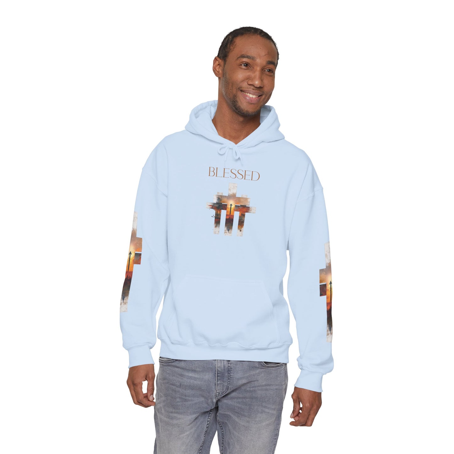 Blessed Cross Hoodie - Christian Faith Pullover for Men & Women