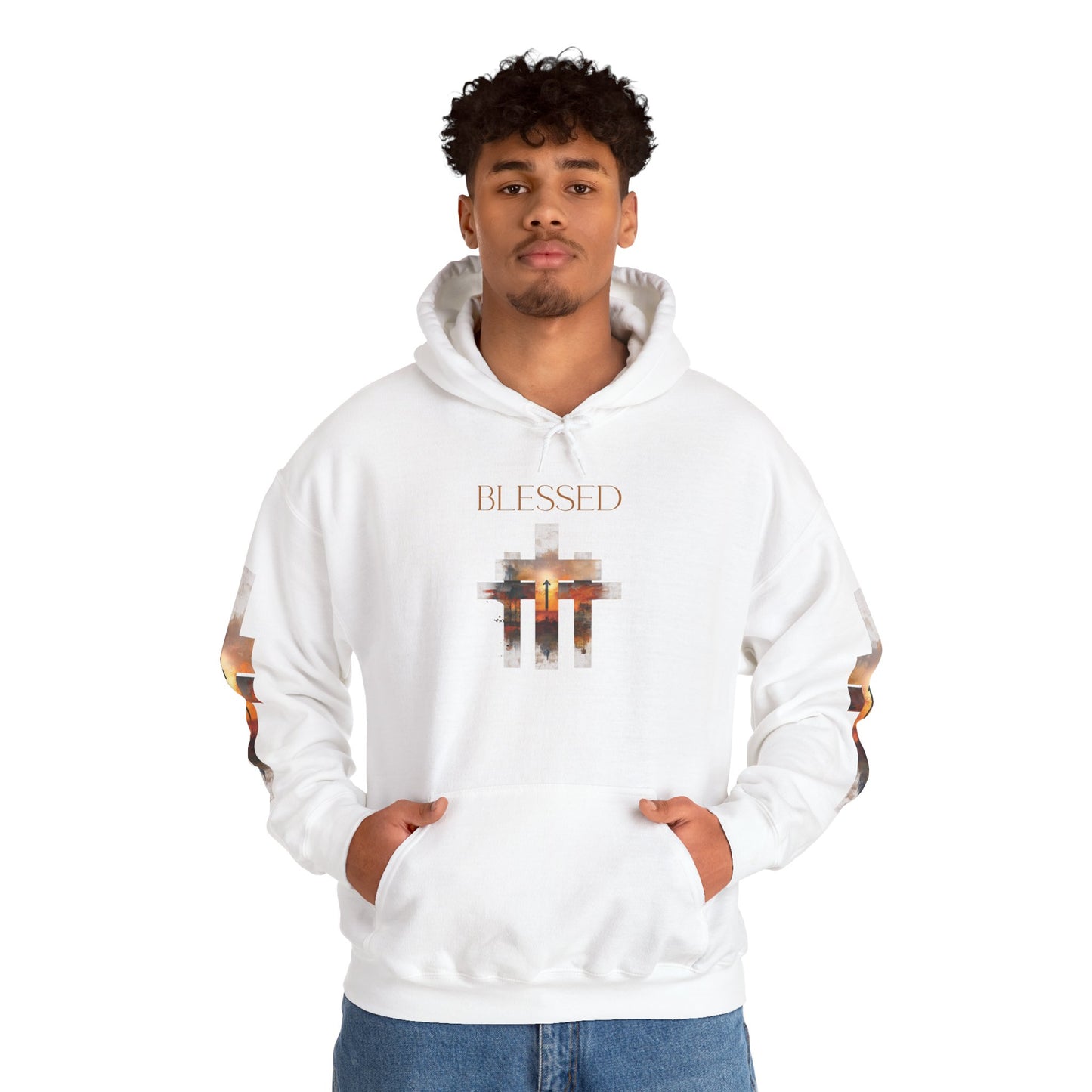 Blessed Cross Hoodie - Christian Faith Pullover for Men & Women