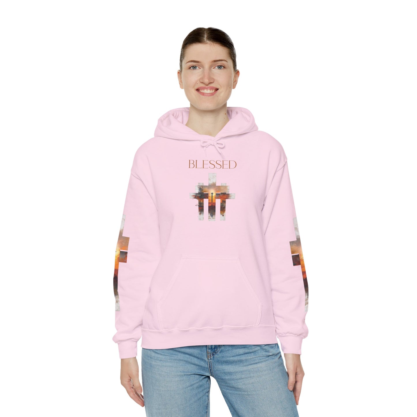 Blessed Cross Hoodie - Christian Faith Pullover for Men & Women