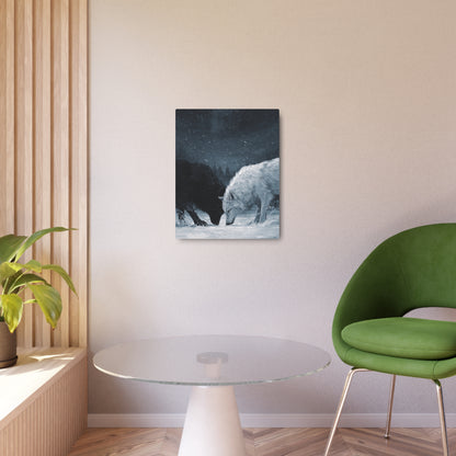 Twin Wolves Snow Scene Rustic Wall Decor