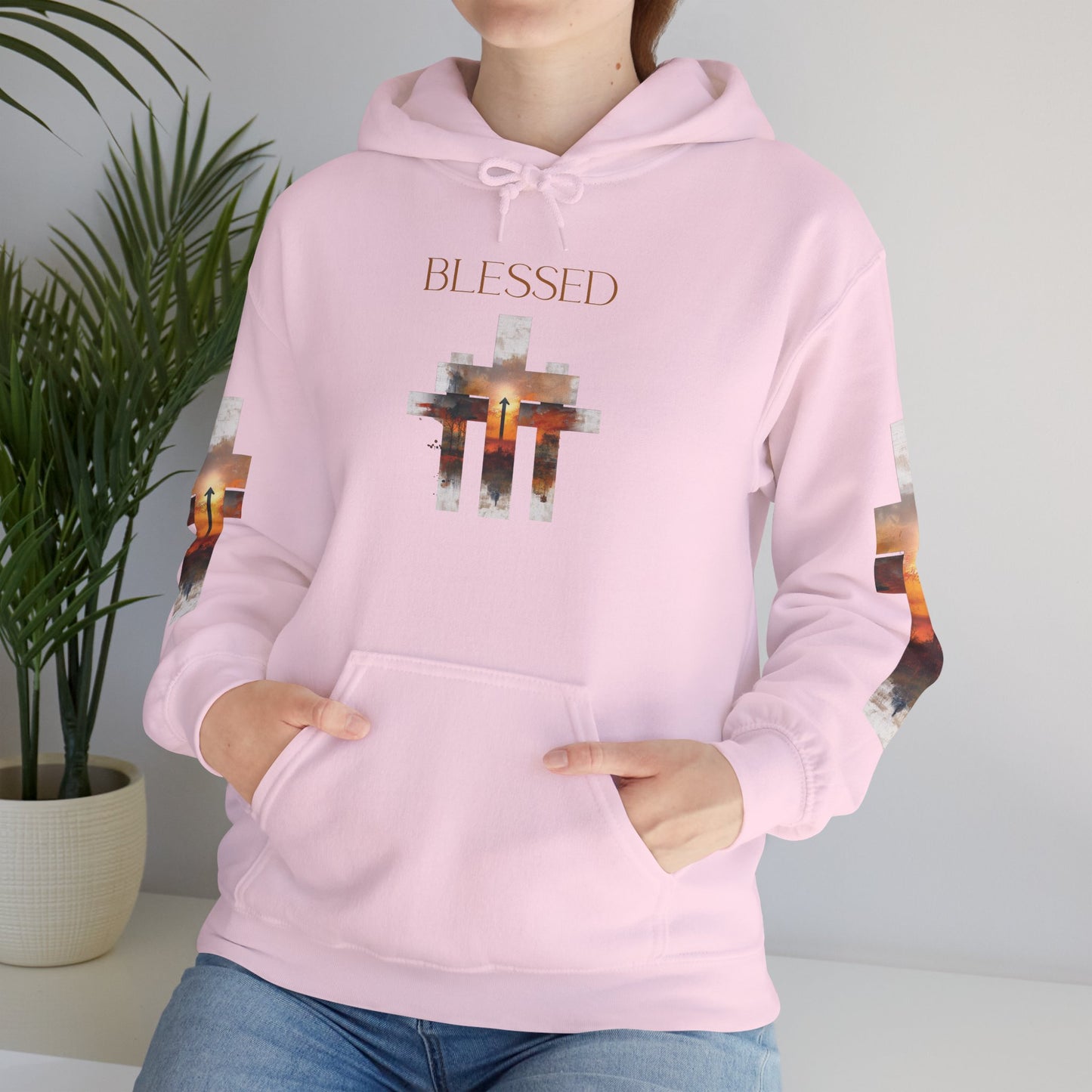 Blessed Cross Hoodie - Christian Faith Pullover for Men & Women