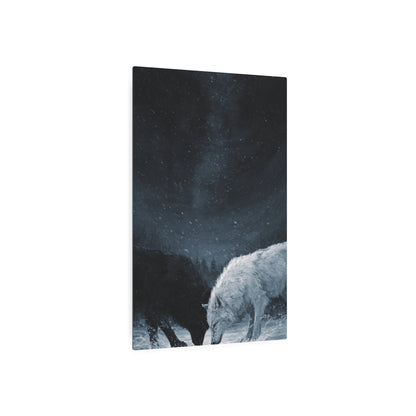 Twin Wolves Snow Scene Rustic Wall Decor