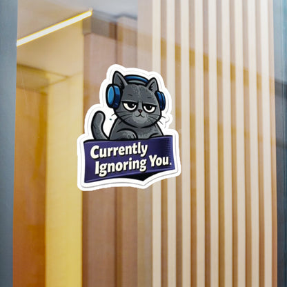 Grumpy Cat 'Currently Ignoring You' Vinyl Sticker — Kiss-Cut Decal