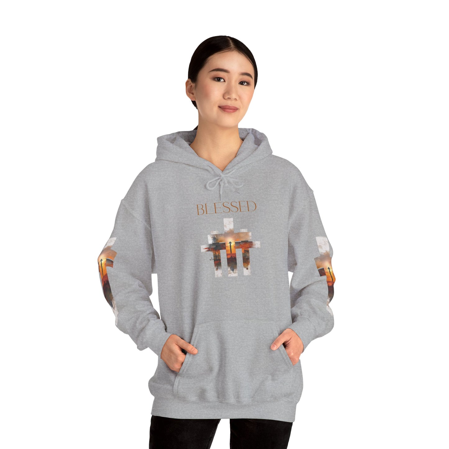 Blessed Cross Hoodie - Christian Faith Pullover for Men & Women