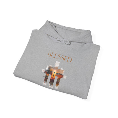 Blessed Cross Hoodie - Christian Faith Pullover for Men & Women
