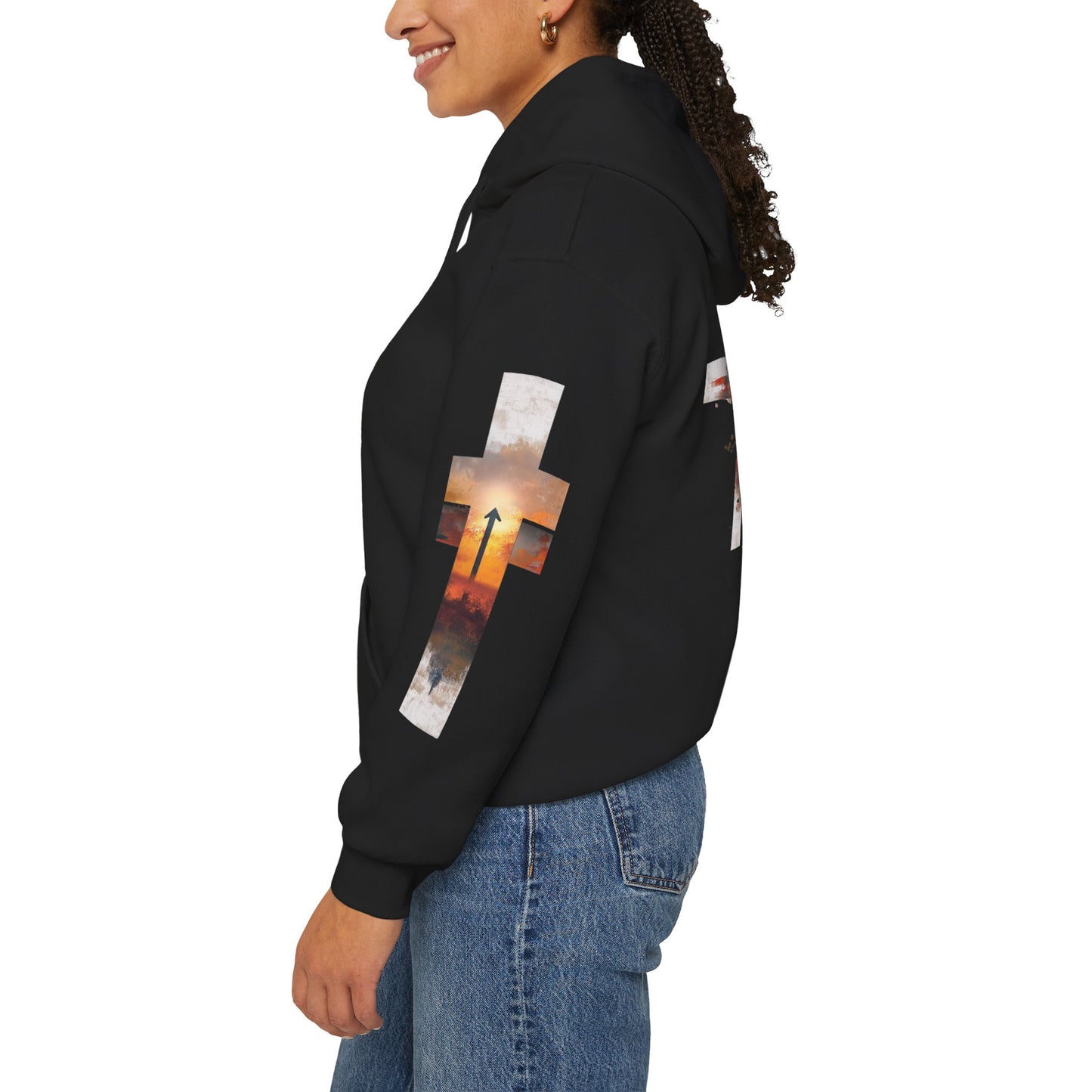 Blessed Cross Hoodie - Christian Faith Pullover for Men & Women