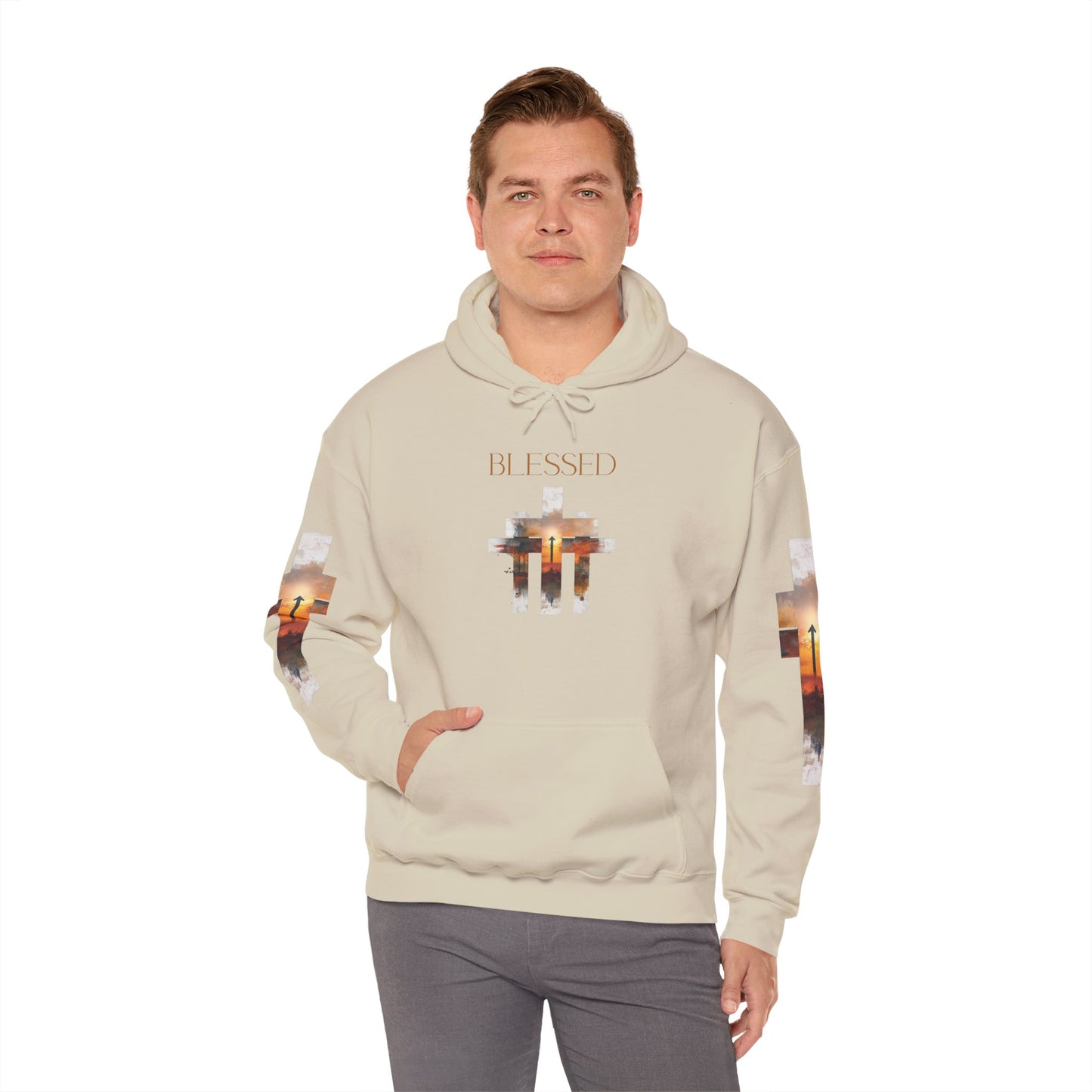 Blessed Cross Hoodie - Christian Faith Pullover for Men & Women