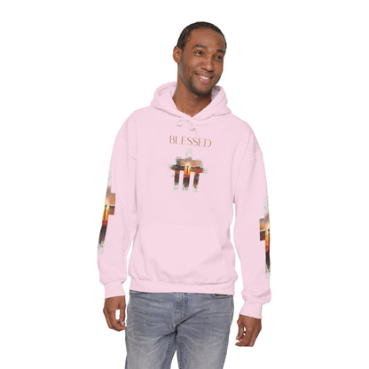 Blessed Cross Hoodie - Christian Faith Pullover for Men & Women