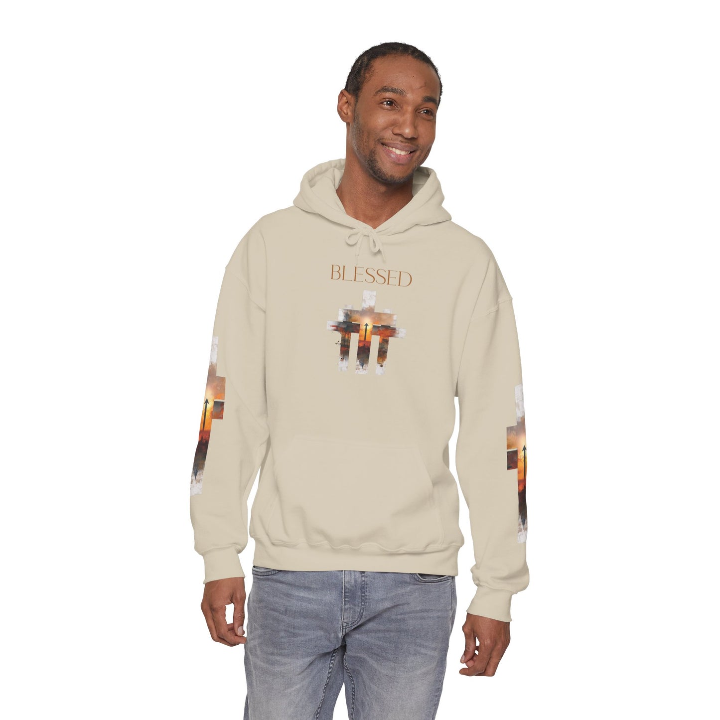 Blessed Cross Hoodie - Christian Faith Pullover for Men & Women